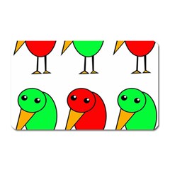 Green And Red Birds Magnet (rectangular) by Valentinaart