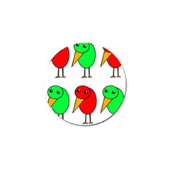 Green And Red Birds Golf Ball Marker (4 Pack) by Valentinaart