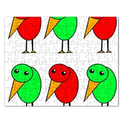 Green And Red Birds Rectangular Jigsaw Puzzl by Valentinaart