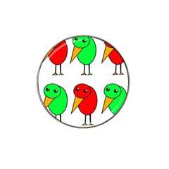 Green And Red Birds Hat Clip Ball Marker (4 Pack) by Valentinaart