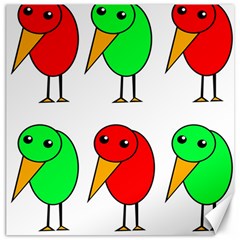 Green And Red Birds Canvas 16  X 16   by Valentinaart