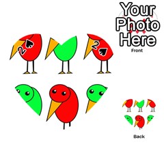 Green And Red Birds Playing Cards 54 (heart)  by Valentinaart