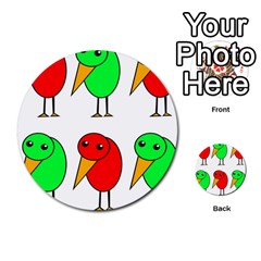 Green And Red Birds Multi-purpose Cards (round) 