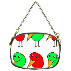 Green And Red Birds Chain Purses (one Side)  by Valentinaart