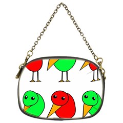 Green And Red Birds Chain Purses (two Sides)  by Valentinaart