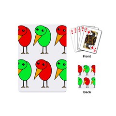 Green And Red Birds Playing Cards (mini)  by Valentinaart