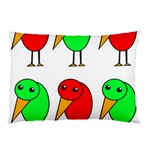 Green and red birds Pillow Case (Two Sides) Front