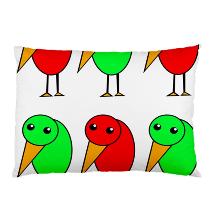 Green and red birds Pillow Case (Two Sides)