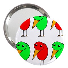 Green And Red Birds 3  Handbag Mirrors by Valentinaart