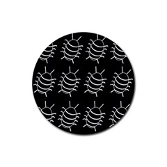 Bugs Pattern Rubber Coaster (round)  by Valentinaart