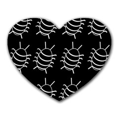 Bugs Pattern Heart Mousepads by Valentinaart