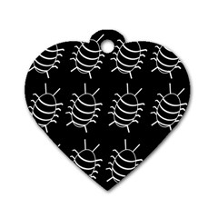 Bugs Pattern Dog Tag Heart (two Sides) by Valentinaart