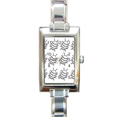 White bug pattern Rectangle Italian Charm Watch