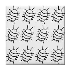 White Bug Pattern Tile Coasters by Valentinaart