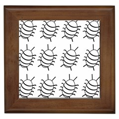 White Bug Pattern Framed Tiles by Valentinaart