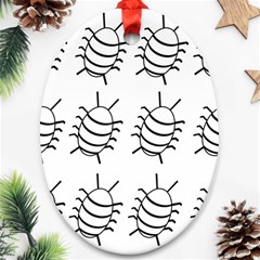 White bug pattern Ornament (Oval) 