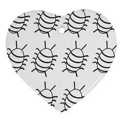 White bug pattern Ornament (Heart) 