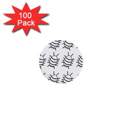 White Bug Pattern 1  Mini Buttons (100 Pack)  by Valentinaart