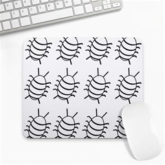 White Bug Pattern Large Mousepads by Valentinaart