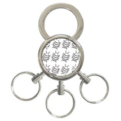 White bug pattern 3-Ring Key Chains