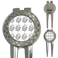 White bug pattern 3-in-1 Golf Divots