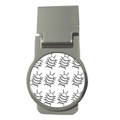 White bug pattern Money Clips (Round) 