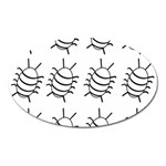 White bug pattern Oval Magnet Front