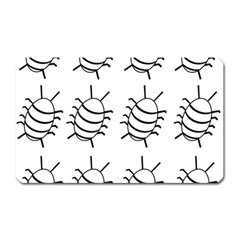 White bug pattern Magnet (Rectangular)