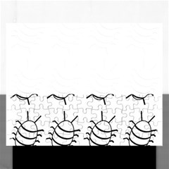 White bug pattern Rectangular Jigsaw Puzzl