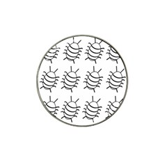 White bug pattern Hat Clip Ball Marker (4 pack)