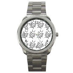 White bug pattern Sport Metal Watch