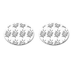 White bug pattern Cufflinks (Oval)