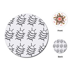 White bug pattern Playing Cards (Round) 