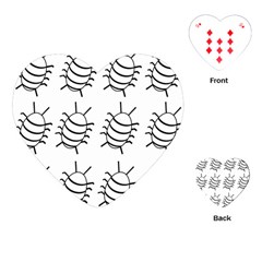 White Bug Pattern Playing Cards (heart) 