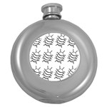 White bug pattern Round Hip Flask (5 oz) Front