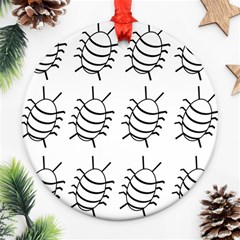 White bug pattern Round Ornament (Two Sides) 