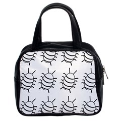 White bug pattern Classic Handbags (2 Sides)