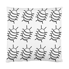 White Bug Pattern Standard Cushion Case (one Side) by Valentinaart