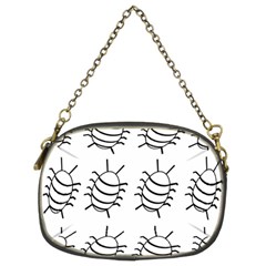 White Bug Pattern Chain Purses (two Sides)  by Valentinaart