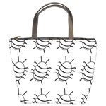 White bug pattern Bucket Bags Front