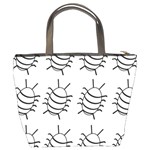 White bug pattern Bucket Bags Back