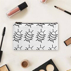 White bug pattern Cosmetic Bag (Small) 