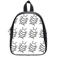 White Bug Pattern School Bags (small)  by Valentinaart