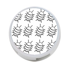 White bug pattern 4-Port USB Hub (One Side)