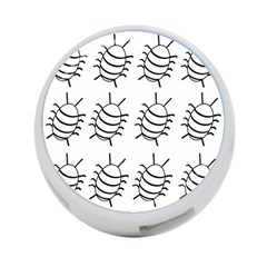 White bug pattern 4-Port USB Hub (Two Sides) 