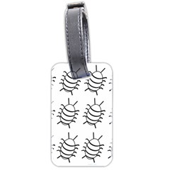 White Bug Pattern Luggage Tags (two Sides) by Valentinaart