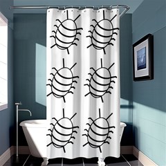 White Bug Pattern Shower Curtain 36  X 72  (stall)  by Valentinaart