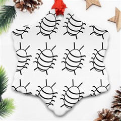 White bug pattern Snowflake Ornament (2-Side)