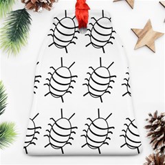 White bug pattern Bell Ornament (2 Sides)