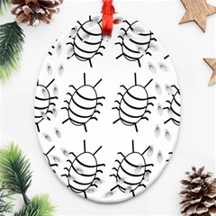 White Bug Pattern Ornament (oval Filigree) 